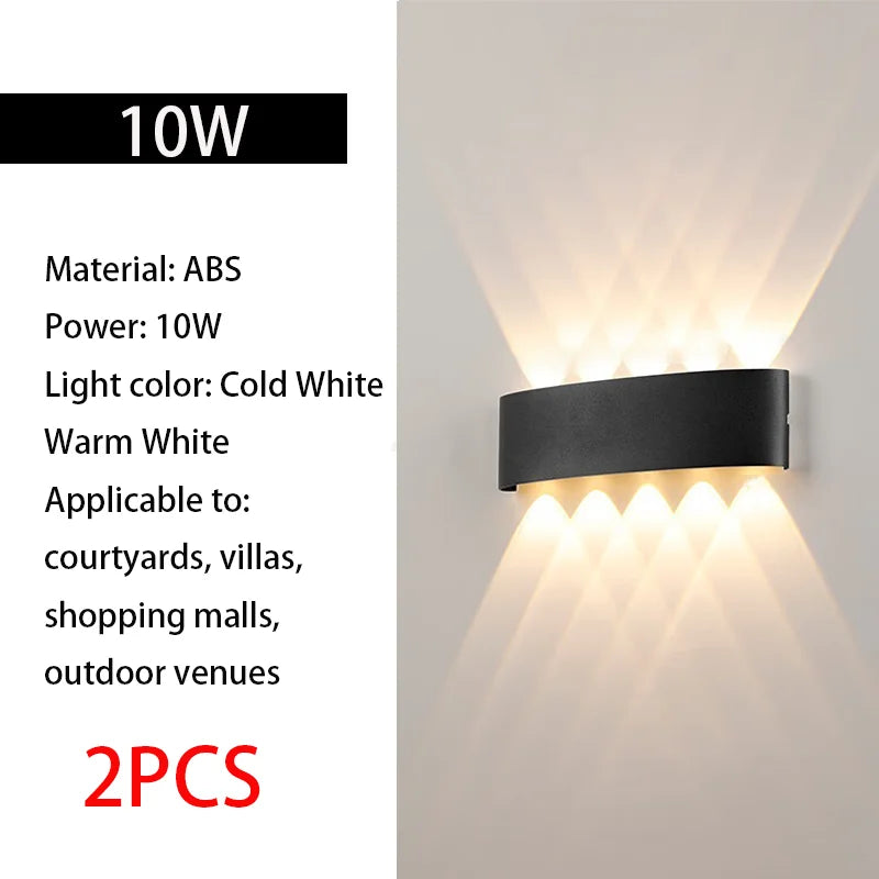 2pcs Outdoor LED Wall Light IP65 Waterproof Garden - Multi Shop24