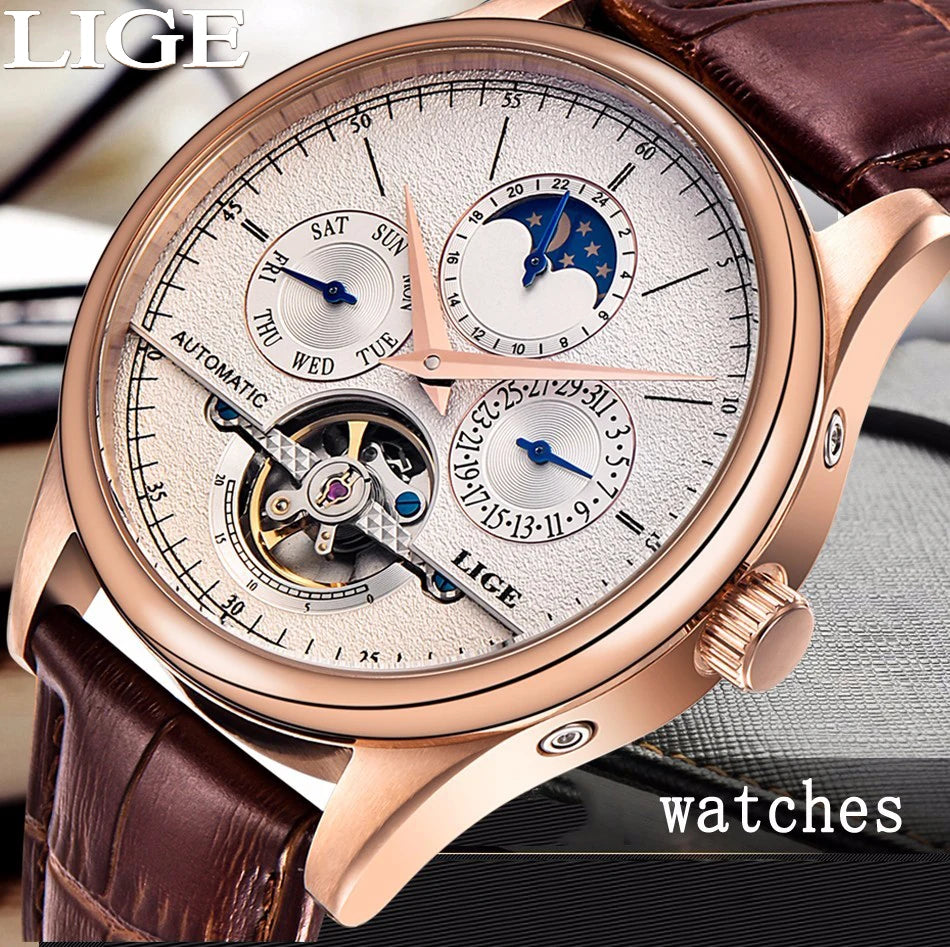 LIGE Men Watches Automatic Mechanical Watch Multi Shop24