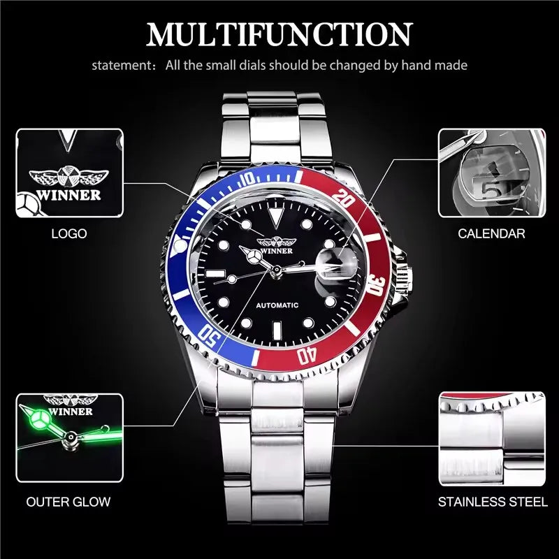 WINNER 002 Fashion Accessories Men's Automatic Mechanical Watch Luxury Multi Shop24