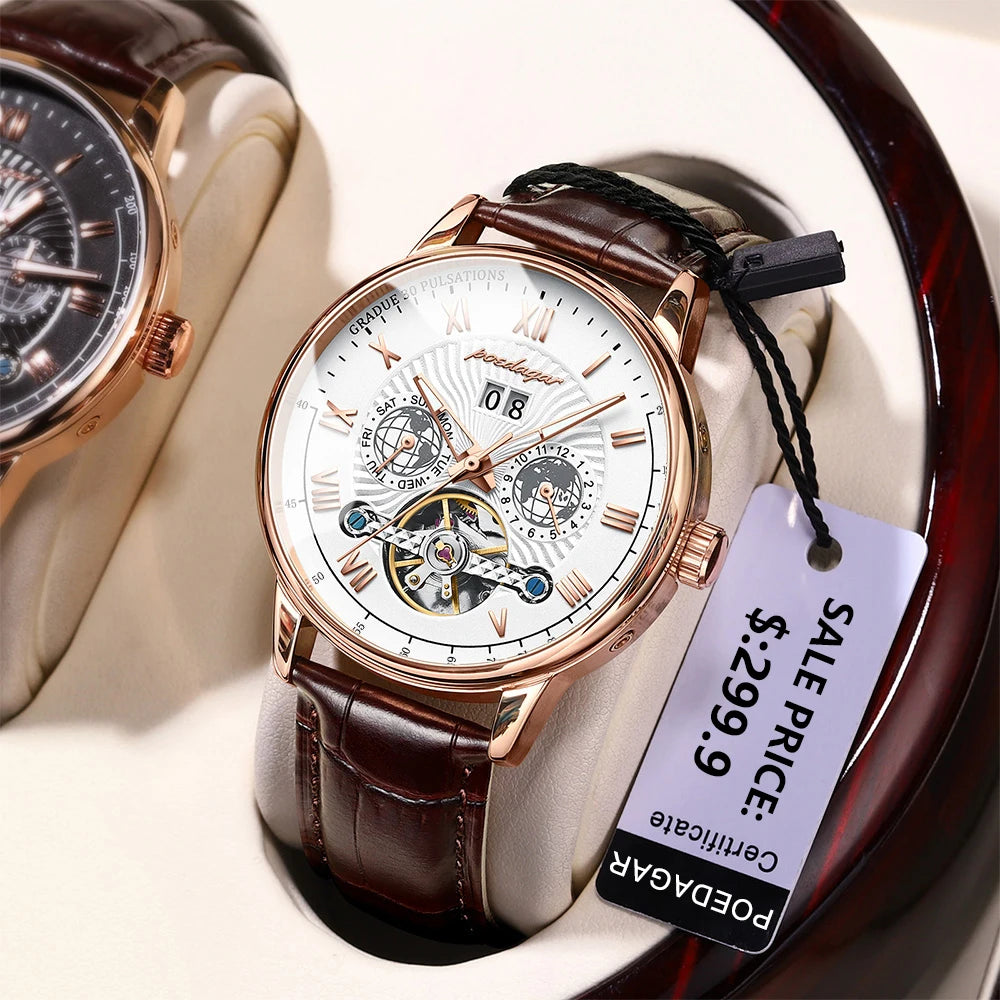 POEDAGAR Luxury Men Wristwatch Waterproof Date Week Automatic Multi Shop24