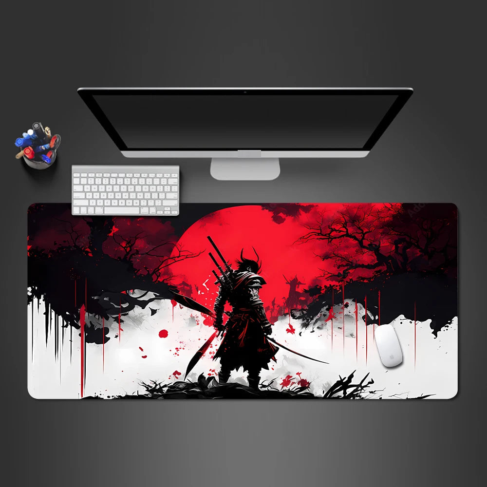 Japanese Sakura Samurai Black Mouse Pad Gamer Table Mat Teclado Multi Shop24
