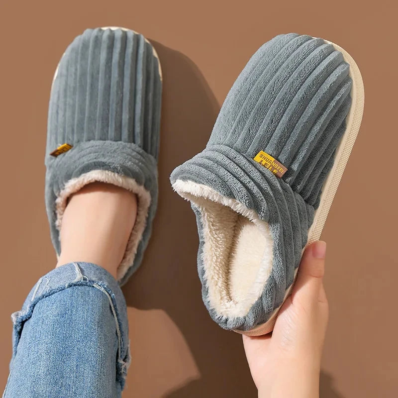 Evshine Soft Sole Slippers For Women Winter Fashion Women Fur Slippers Fuzzy Plush Men Slippers Warm Furry Women Cotton Shoes MultiShop24