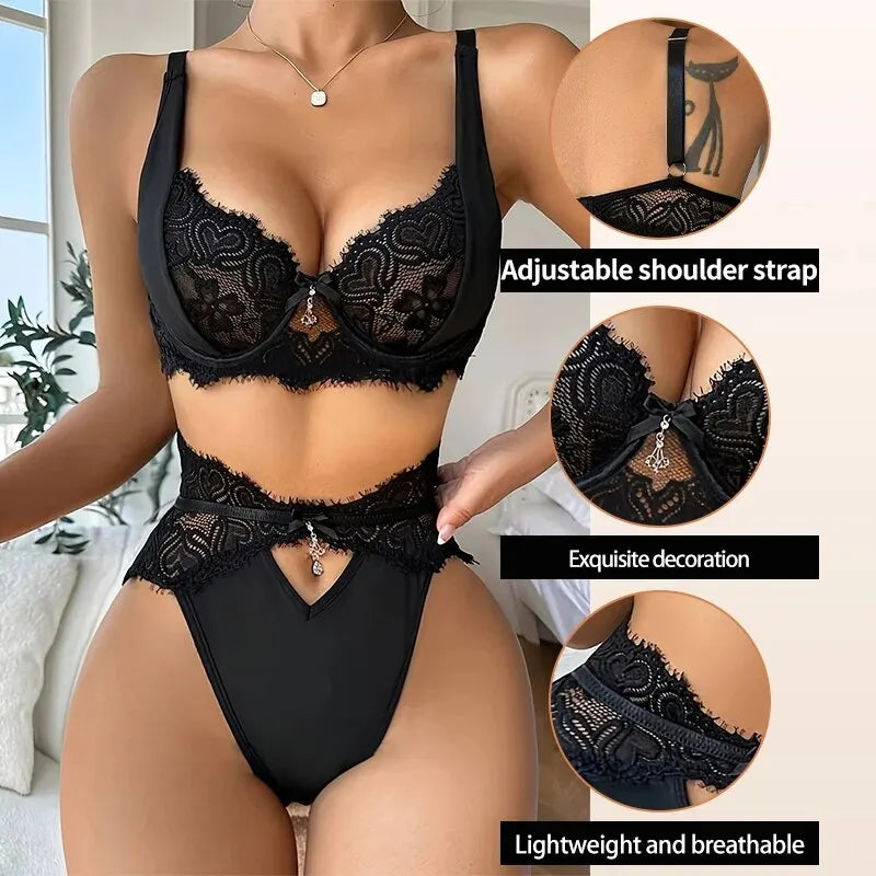 Women's Lace Lingerie Set with Black Lace MultiShop24
