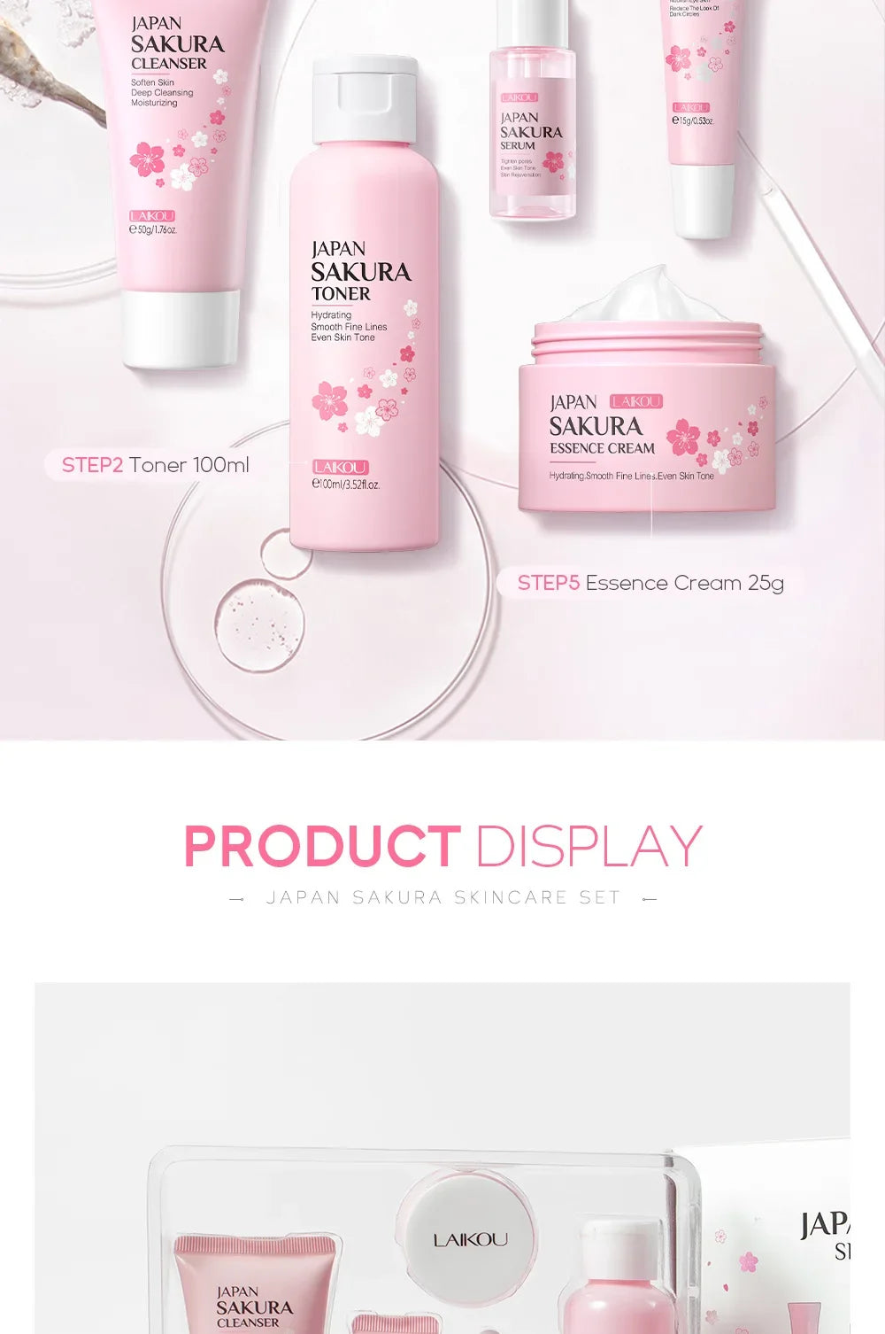 LAIKOU Sakura Kit Skin Care Sets Product  Korean Skincare Set