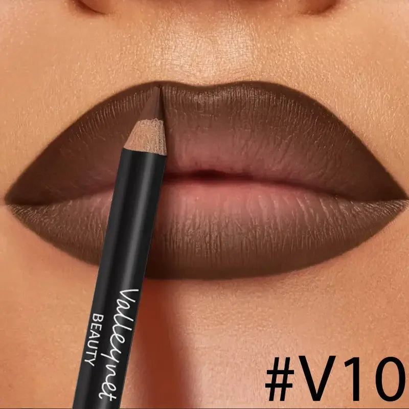 4pcs Dark Brown Lip Kit - Lip Liner + Lip Glaze, Waterproof & Long-Lasting Matte Effect,Versatile for Casual & Formal Occasions, MultiShop24