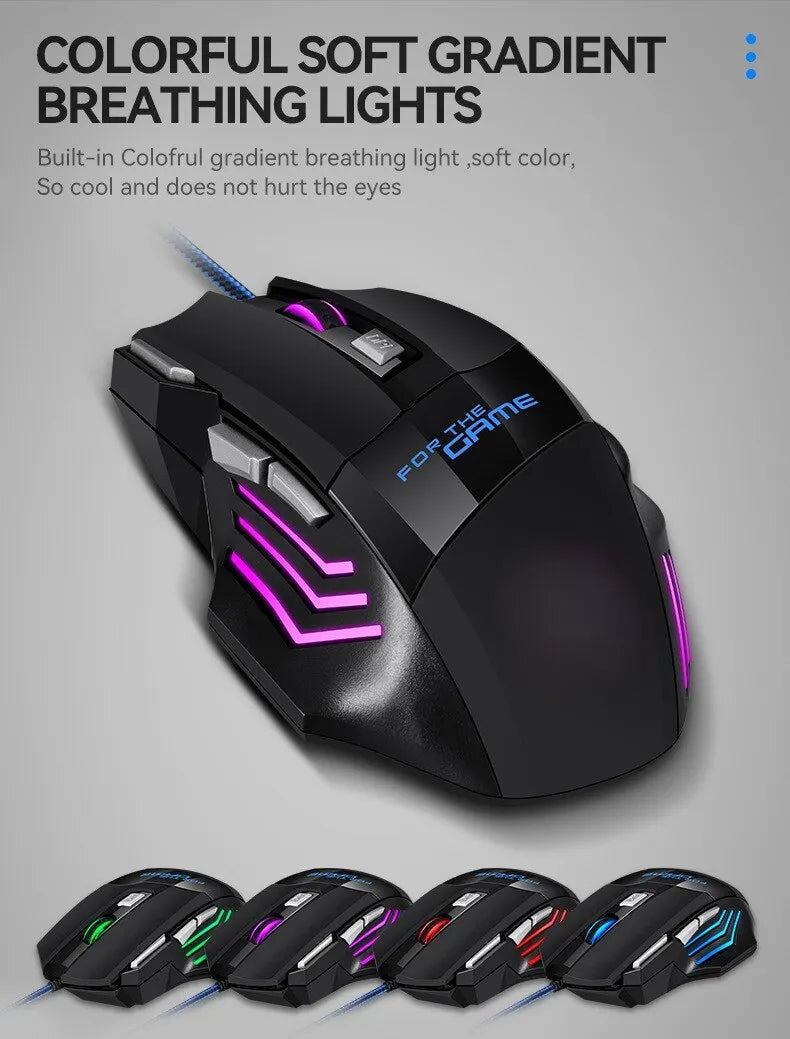 New Hyperspeed USB Gaming Mouse RGB Backlit Ergonomic Game Mice 7D Multi Shop24