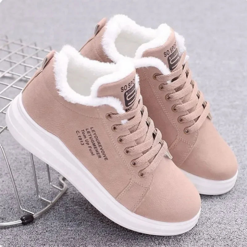 New Snow Boots Winter Outdoor Women Shoes Warm Fur Plush Lady Casual Shoes Lace Up Fashion Sneakers Platform Snow Boots MultiShop24