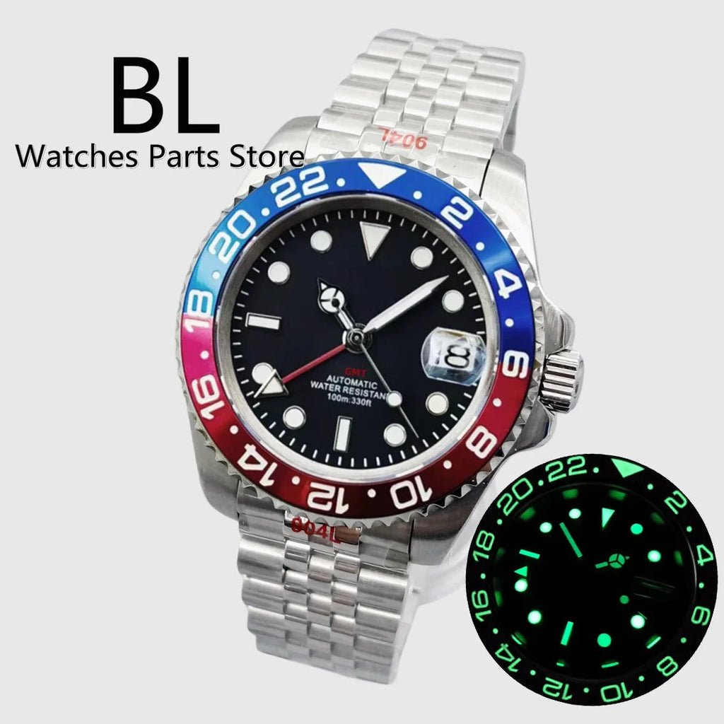BLIGER 40mm GMT Men Mechanical Wristwatch NH34 Watch Sapphire Glass Multi Shop24