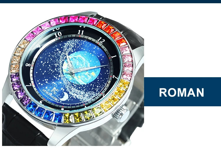 Forsining Fashion Skeleton Mechanical Watch for Men Green Multi Shop24