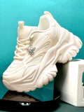 Women's Eva Solid Thick-Soled Heightening 7cm Fashionable Casual Vulcanized Shoes with Silver Butterfly Decorative Pendant Chain Shoe Accessories Light and Comfortable Soft-Soled Shock-Absorbing Non-Slip Women's Vulcanized Sh MultiShop24