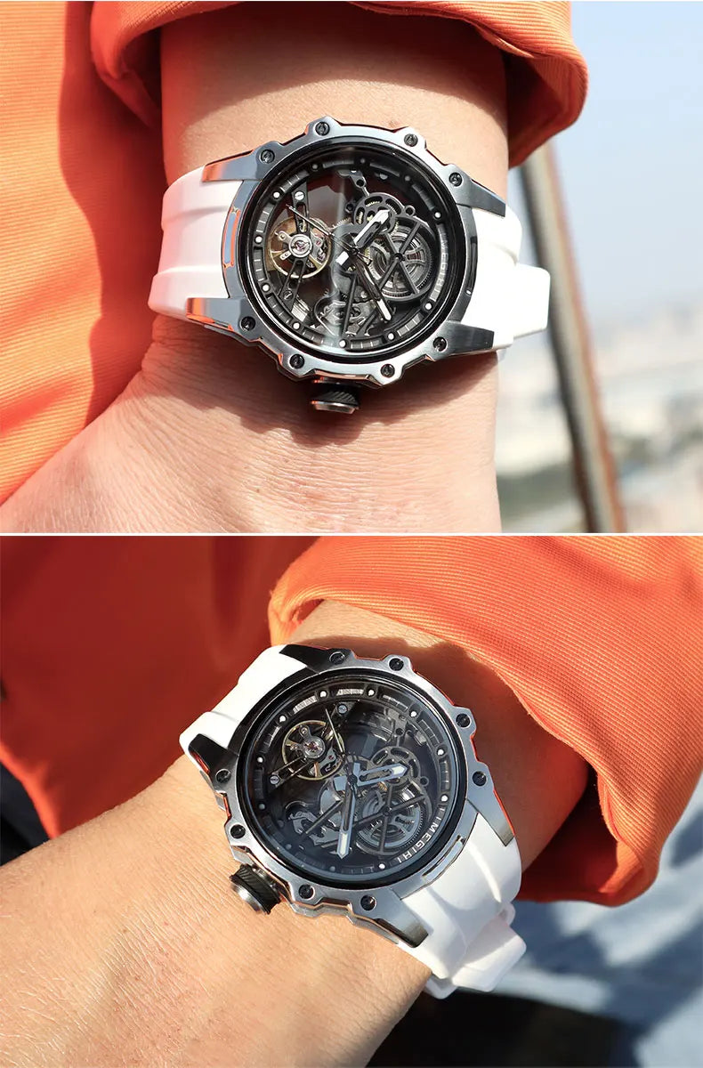 MEGIR Skeleton Dial Automatic Mechanical Watch Men Multi Shop24