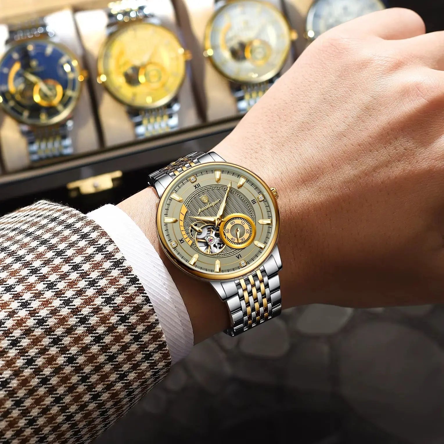 POEDAGAR Top Luxury Man Wristwatch Luminous Hollow Multi Shop24