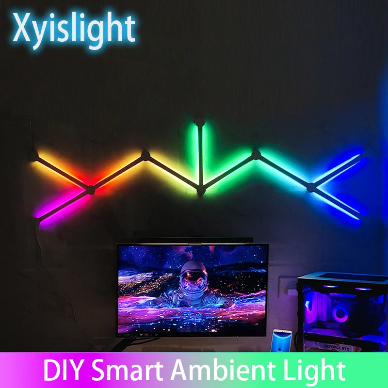 Splicing Light DIY Atmosphere Light RGB Smart Wall Light Voice Control Lamp - Multi Shop24