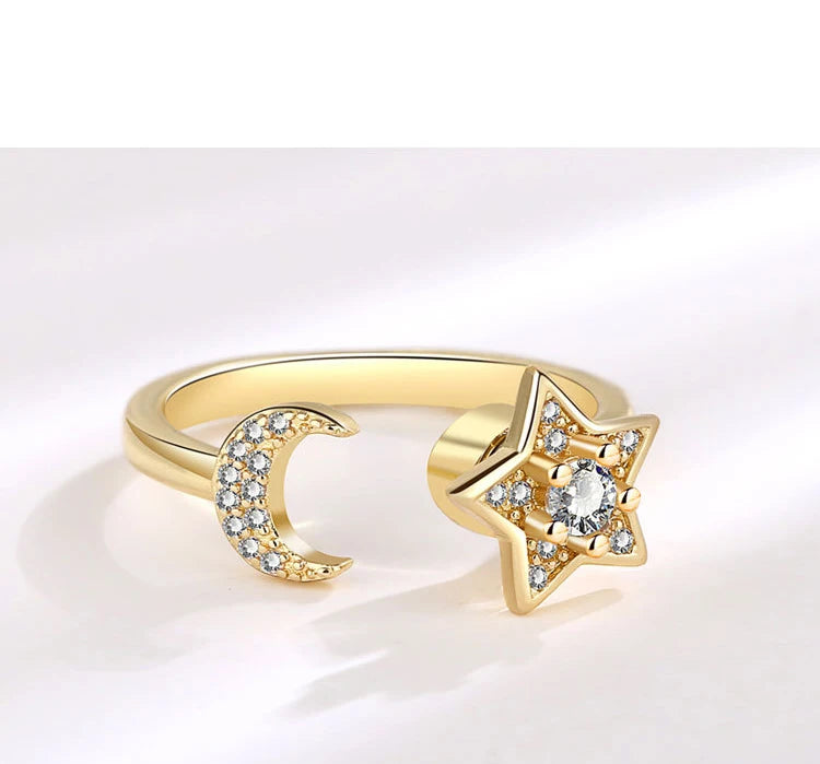 VENTFILLE 925 Sterling Silver Sunflower Diamond Zircon Rotatable Ring For Women