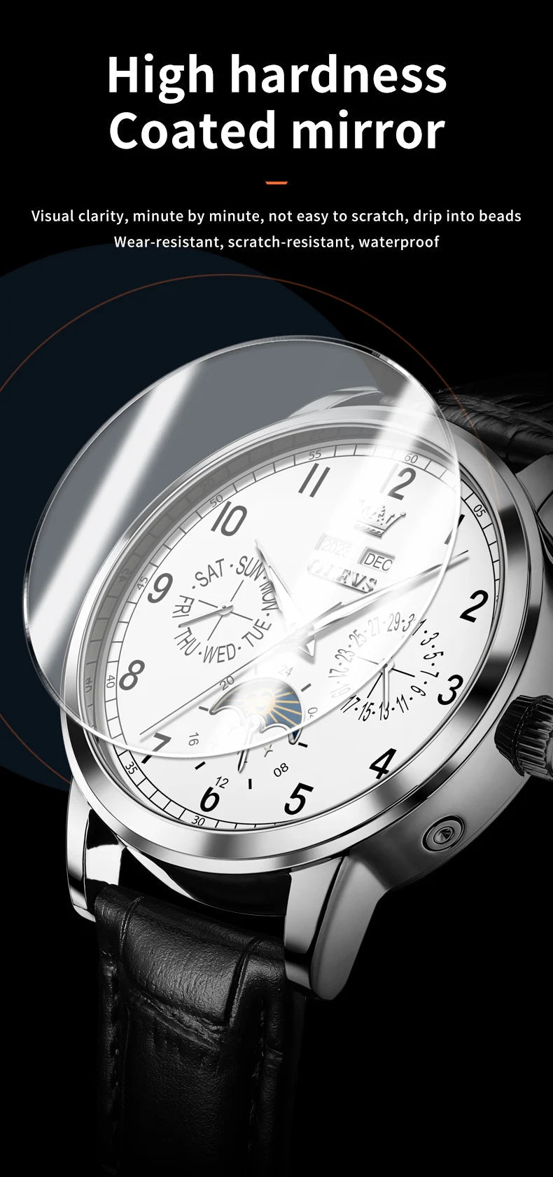 OLEVS 6698 Mens Watch Luxury Dress Brand Moon Phase Automatic Multi Shop24