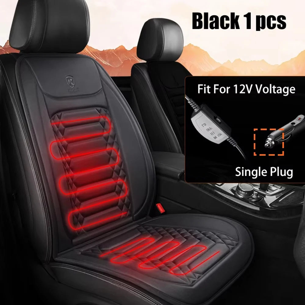 1/2pcs Winter Heated Car Seat Cover 12V Heating Warmer Car Seat - Multi Shop24