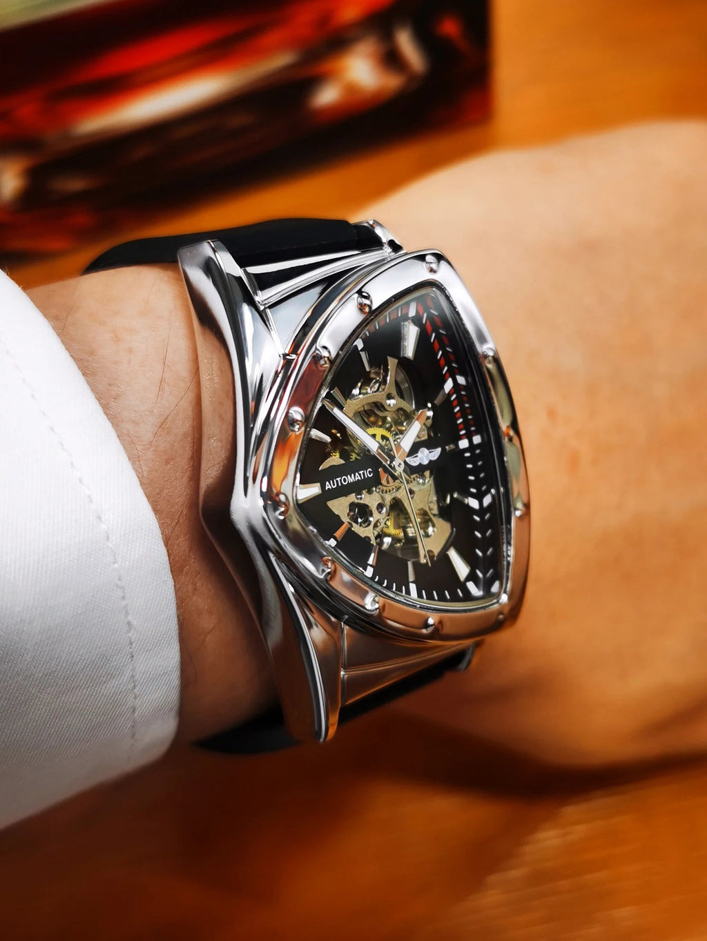 WINNER Sports Triangle Skeleton Automatic Men Watch Multi Shop24