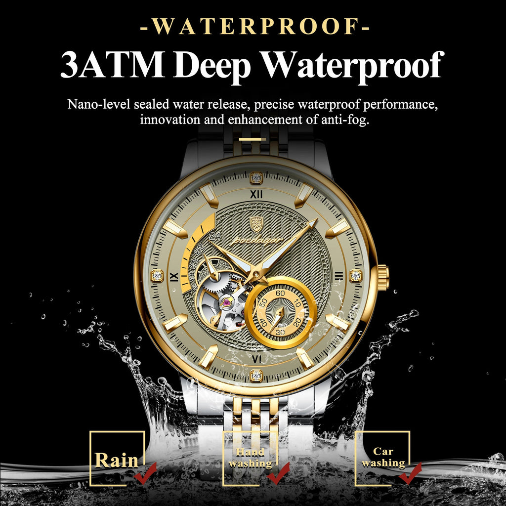 POEDAGAR Top Luxury Man Wristwatch Luminous Hollow Multi Shop24