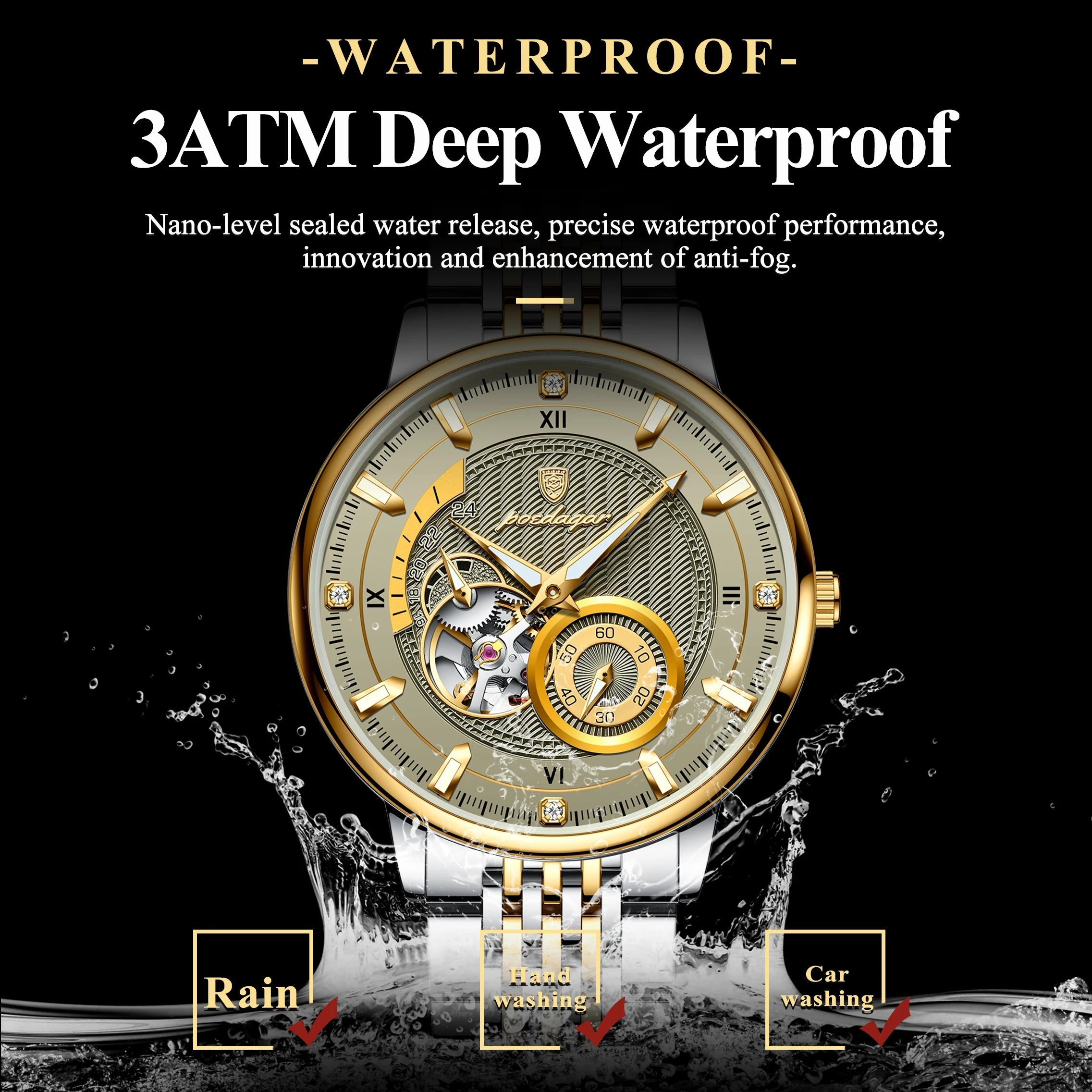 POEDAGAR Top Luxury Man Wristwatch Luminous Hollow Multi Shop24