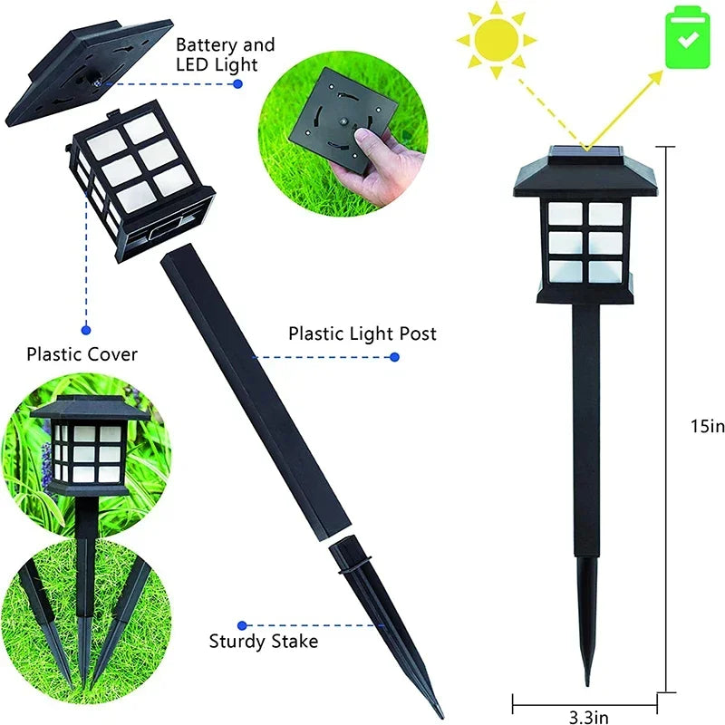 2/4/6/8Pcs Solar LED Pathway Lights Outdoor Waterproof Walkway Garden Decor - Multi Shop24