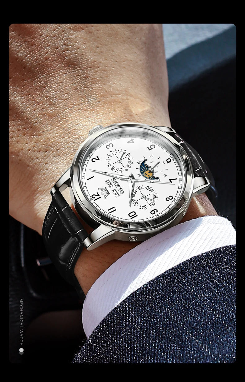 OLEVS 6698 Mens Watch Luxury Dress Brand Moon Phase Automatic Multi Shop24