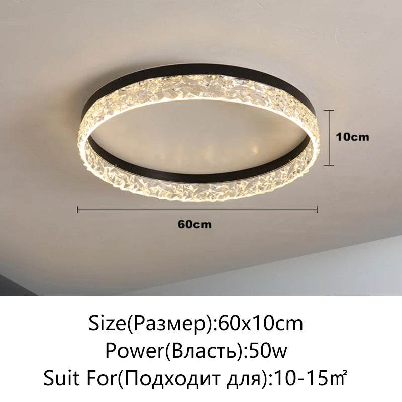Nordic Creative Modern LED Ceiling Light Dimmable Round Ceiling Light Living Room - Multi Shop24