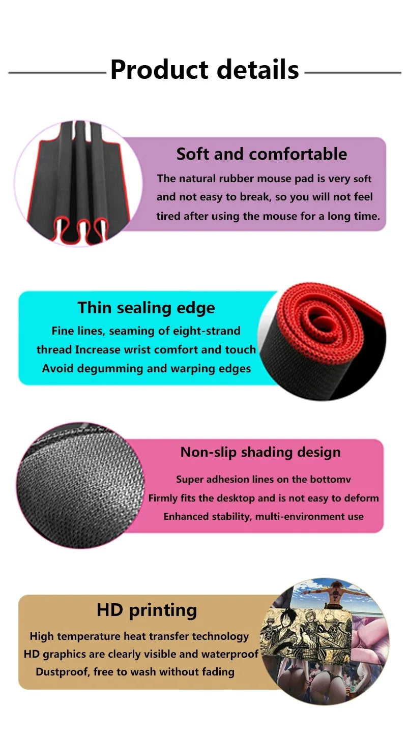 Gamers Locking Edge Non-slip Mouse Pad XXL90x40cm Multi Shop24