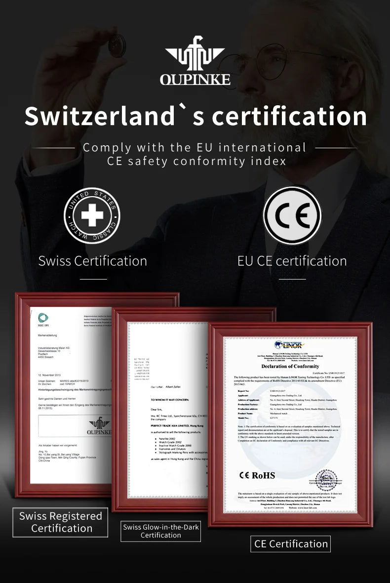 OUPINKE 3173 Original Leather Strap Automatic Hollow Mechanical Wristwatch for Men Multi Shop24