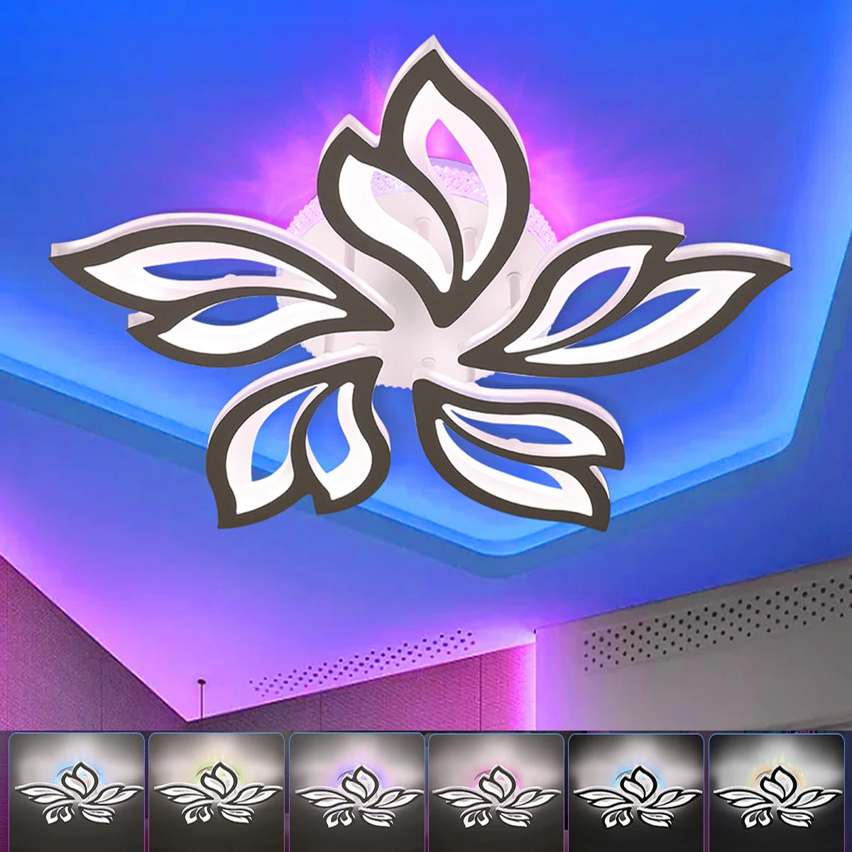 Ceiling light with 54W LED RGB color changing back lamp - Multi Shop24