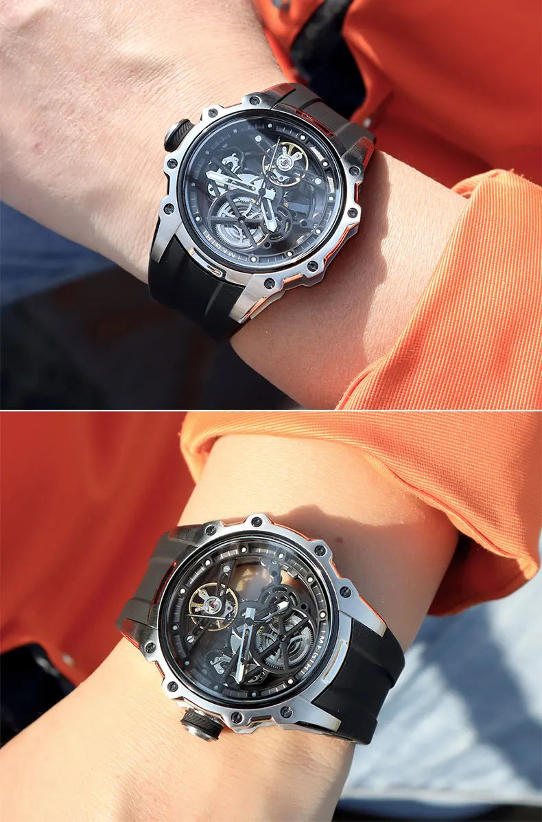 MEGIR Skeleton Dial Automatic Mechanical Watch Men Multi Shop24