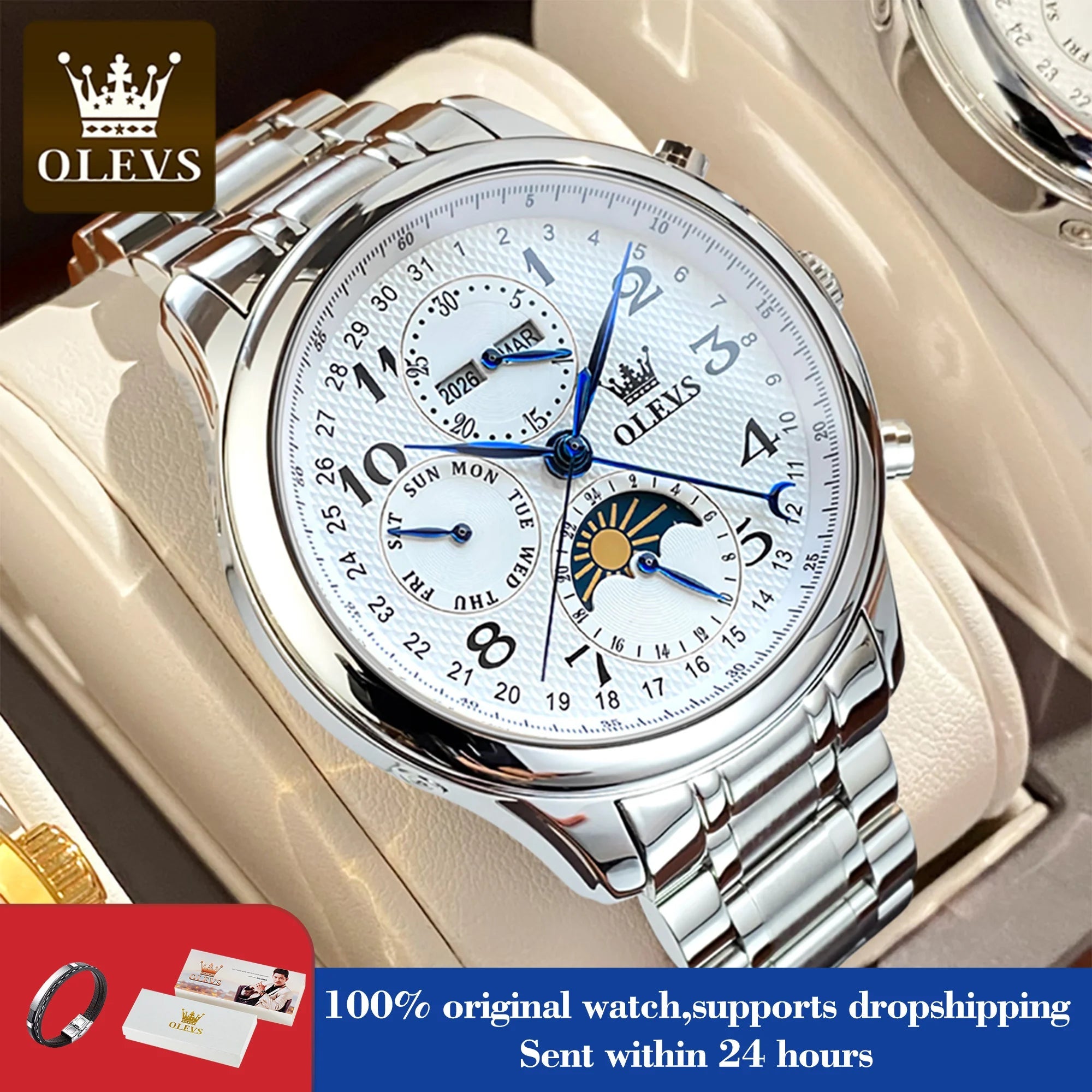 OLEVS 6667 Men's Watch Fashion Number Scale Mechanical Watch For Men Top Multi Shop24