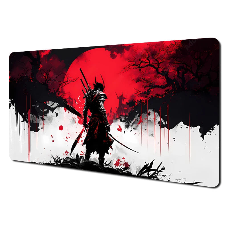Japanese Sakura Samurai Black Mouse Pad Gamer Table Mat Teclado Multi Shop24