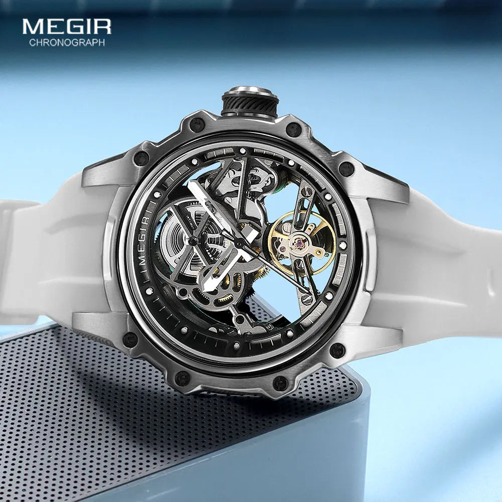 MEGIR Skeleton Dial Automatic Mechanical Watch Men Multi Shop24