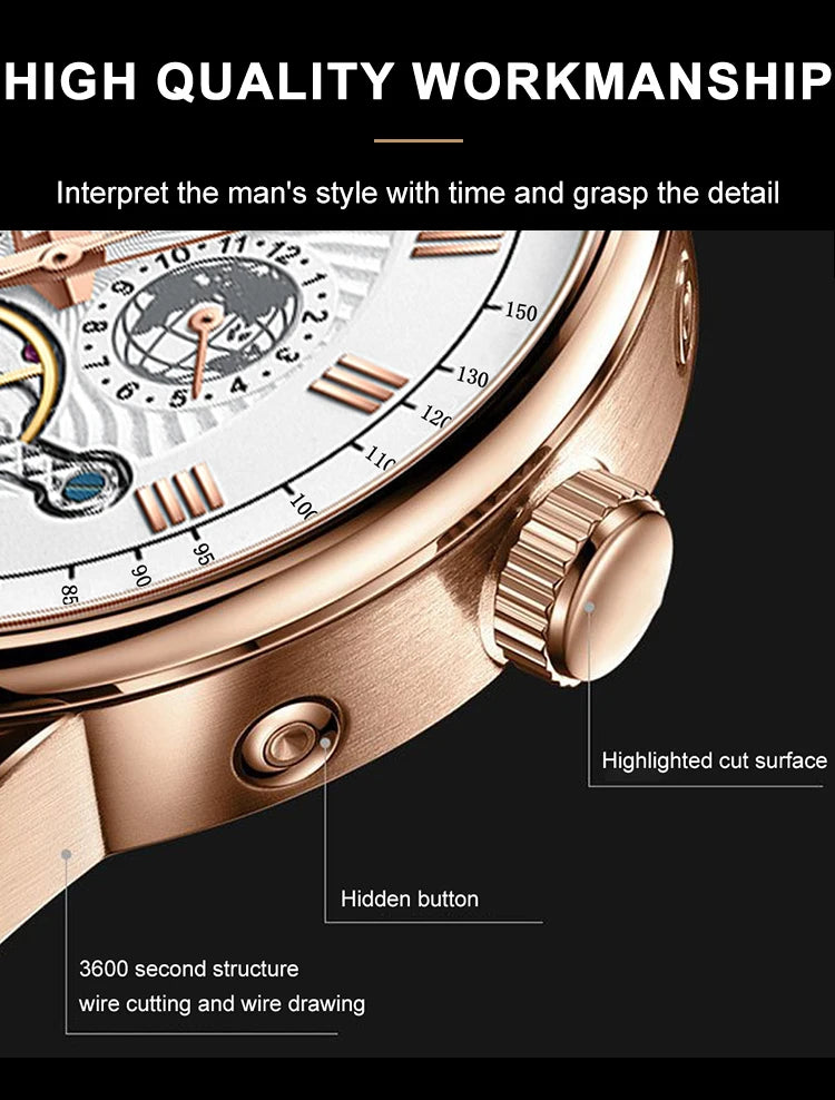 POEDAGAR Luxury Men Wristwatch Waterproof Date Week Automatic Multi Shop24