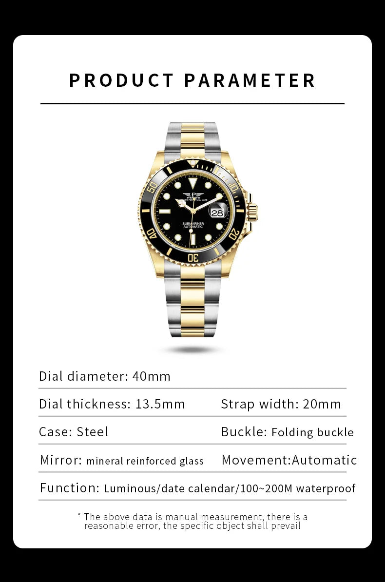 Reloj Hombre PINDU DESIGN Water Ghost Men Mechanical Wristwatch 40MM Luxury Multi Shop24