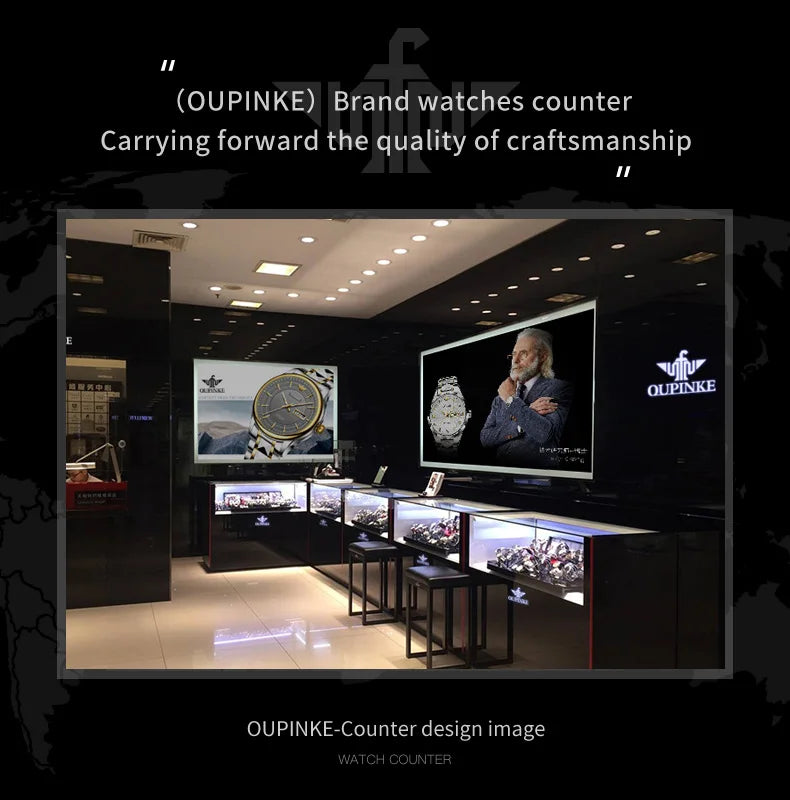 OUPINKE 3173 Original Leather Strap Automatic Hollow Mechanical Wristwatch for Men Multi Shop24