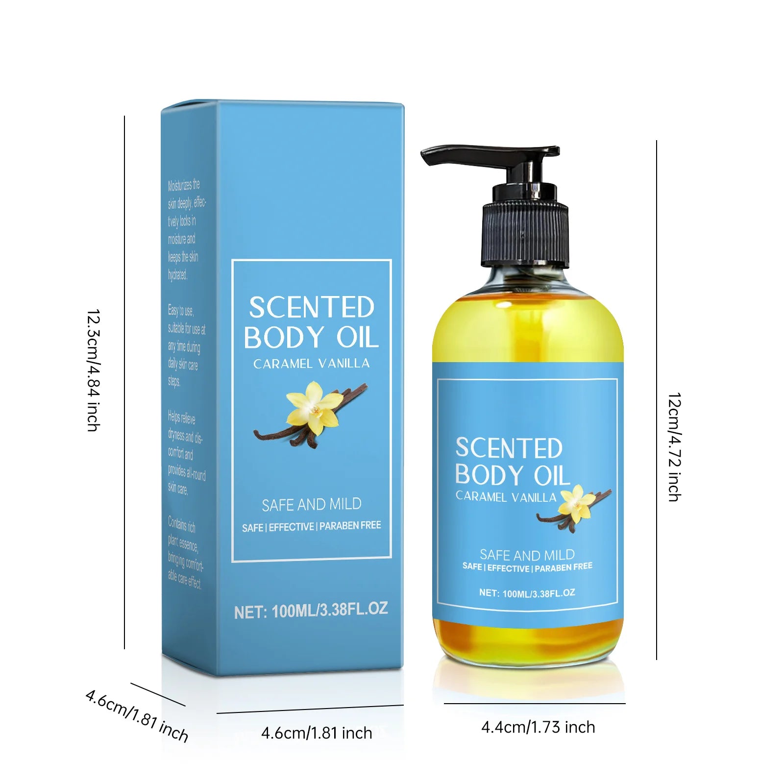 Stress Relief Vanilla Massage Oil - Deeply moisturizes, soothes muscles