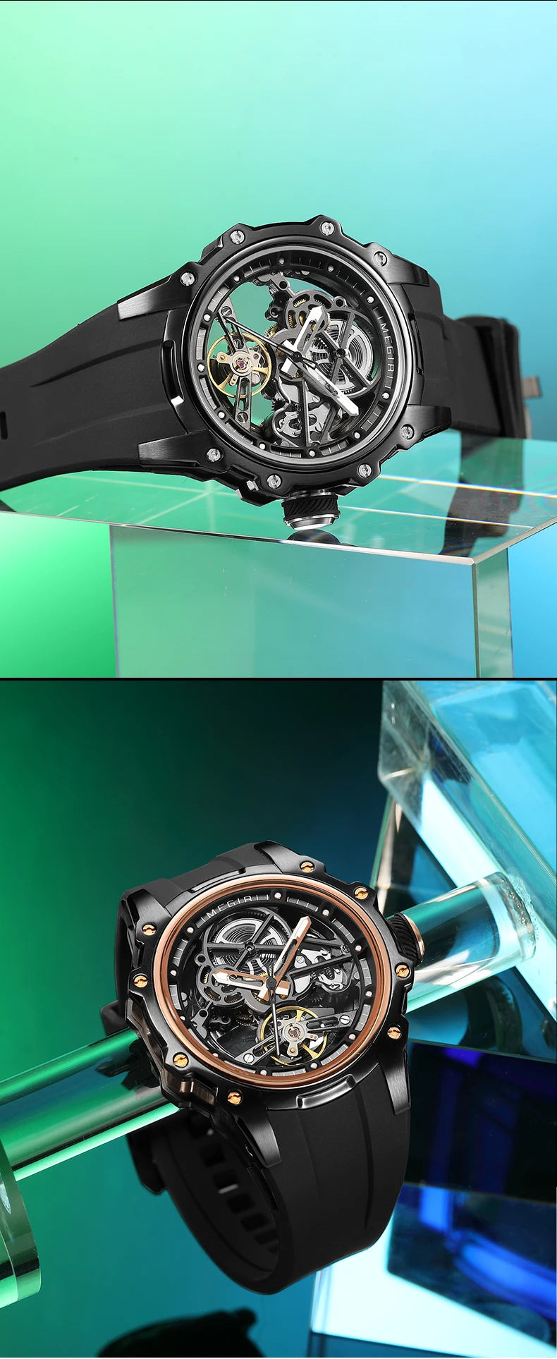 MEGIR Skeleton Dial Automatic Mechanical Watch Men Multi Shop24