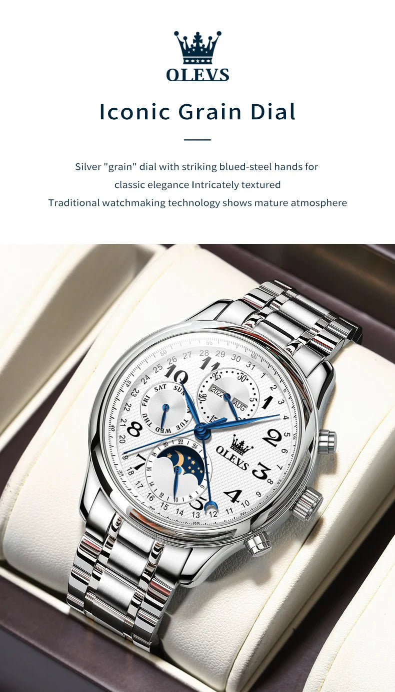 OLEVS 6667 Men's Watch Fashion Number Scale Mechanical Watch For Men Top Multi Shop24