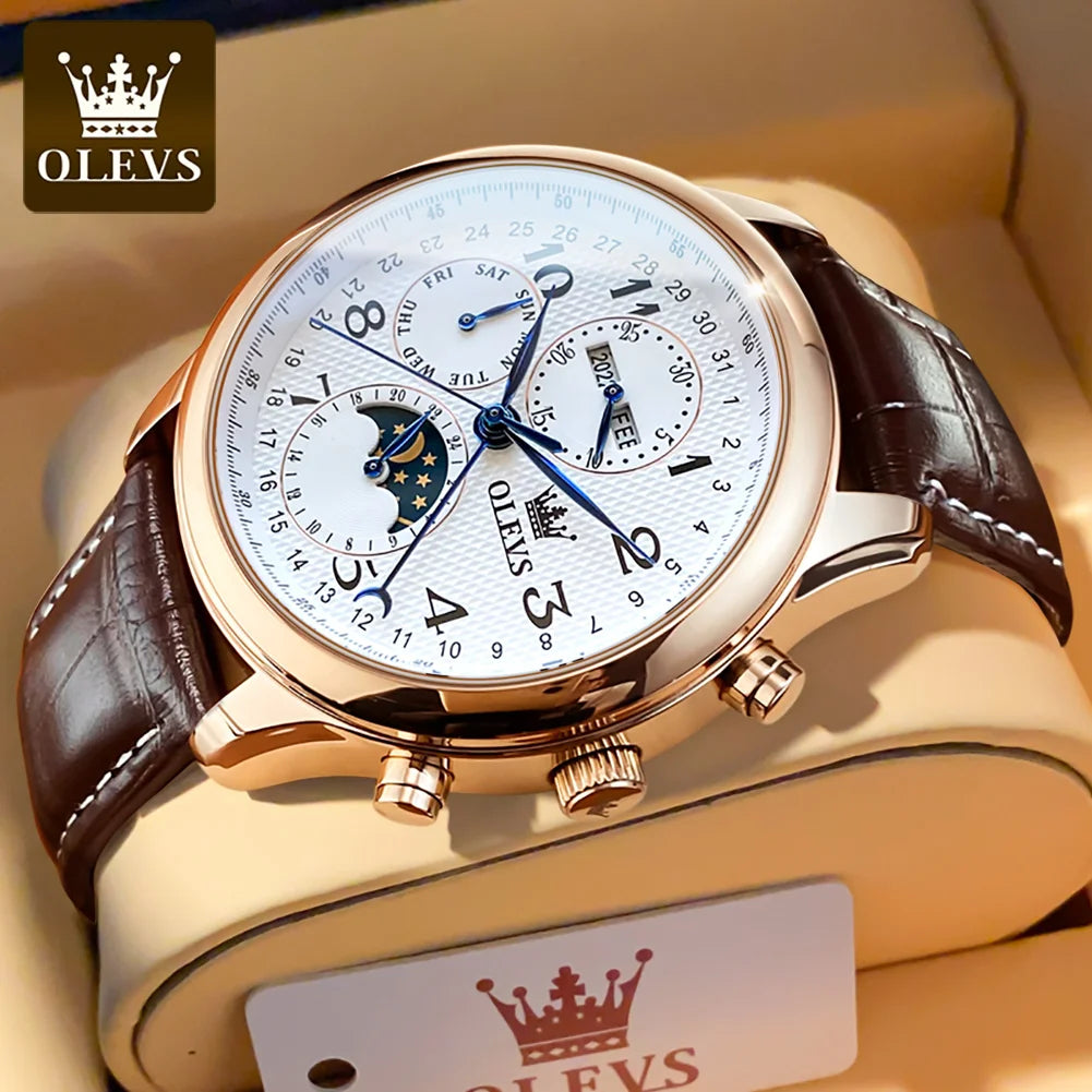 OLEVS 6667 Men's Watch Fashion Number Scale Mechanical Watch For Men Top Multi Shop24