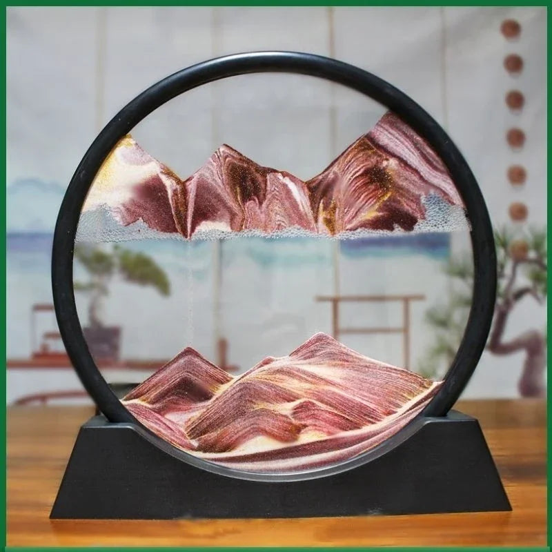 3D Moving Sand Art Picture Round Glass Deep Sea Sandscape Hourglass Multi Shop24