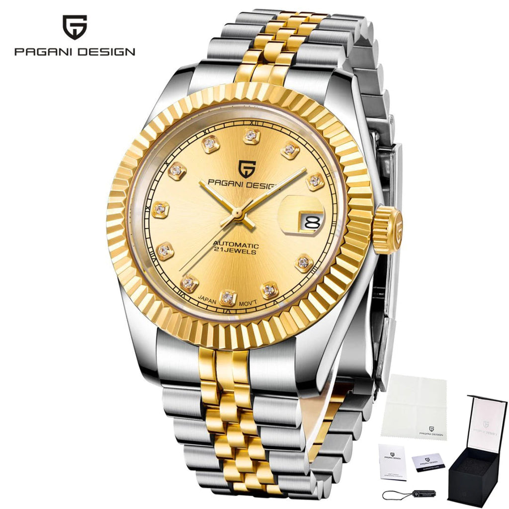 PAGANI DESIGN Business Automatic Watch 100M Waterproof 42MM Stainless Steel Multi Shop24