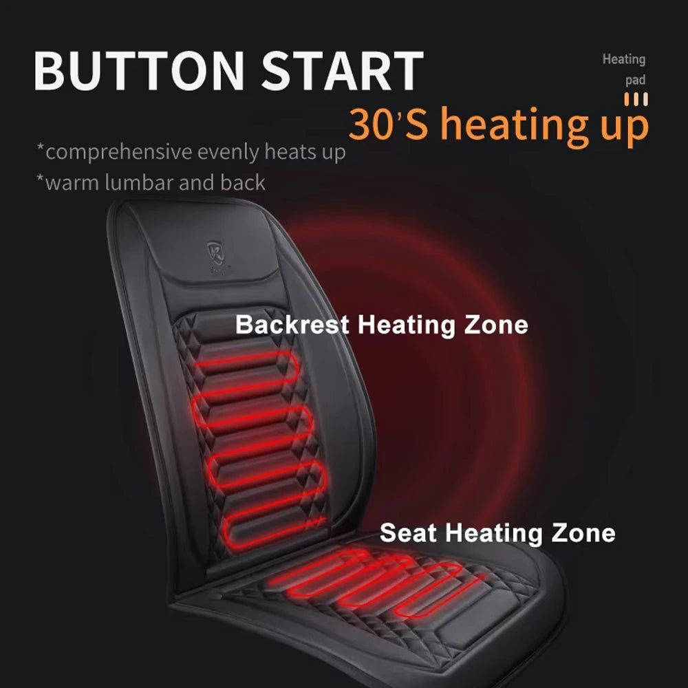 1/2pcs Winter Heated Car Seat Cover 12V Heating Warmer Car Seat - Multi Shop24