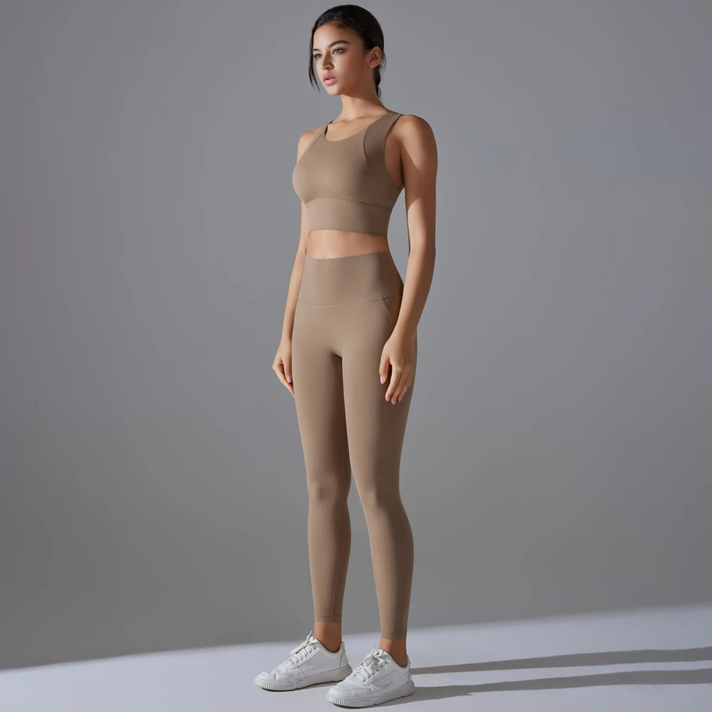 Yoga Set Women's tracksuit Women Fitness Crop Top Shockproof Sports - Multi Shop24