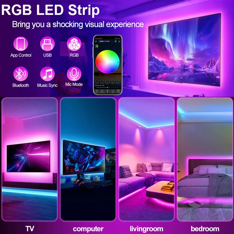 RGB Led Strip Lights 5m 10m 20m 25m Led Room Light Multi Shop24