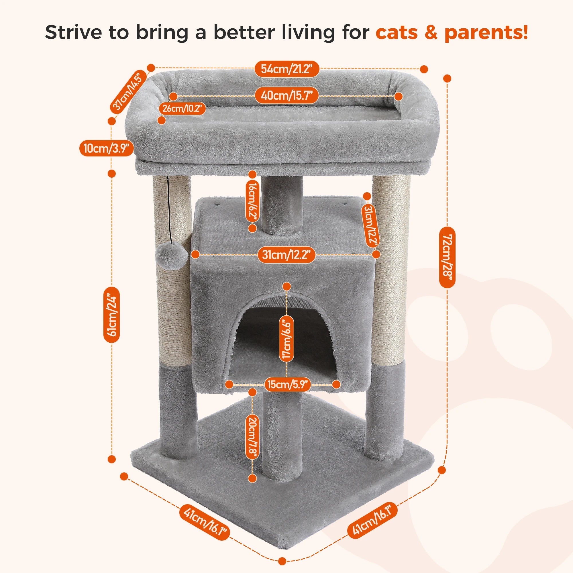 Cat Tree Tower for Indoor Cats with Private Cozy Cat Multi Shop24