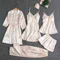 5-piece Set of Women's Sleepwear Sexy Silk Nightgown - Multi Shop24