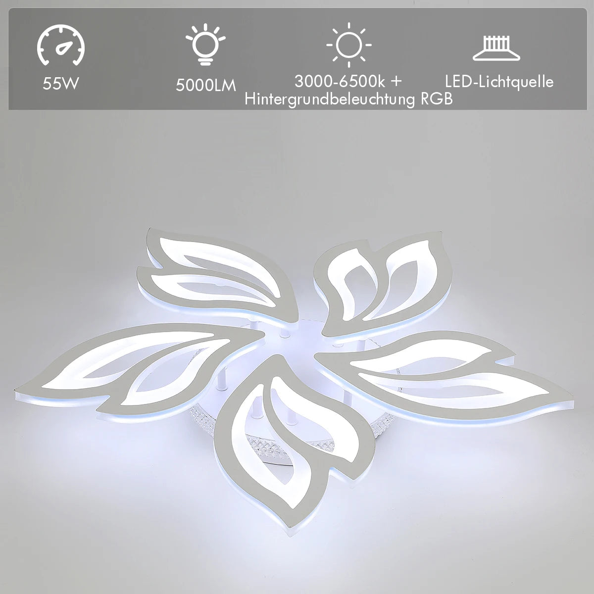 Ceiling light with 54W LED RGB color changing back lamp - Multi Shop24