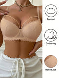Women's thin 3/4 lace bra, sexy and beautiful push-up bra, anti-sagging, comfortable and breathable underwire bra MultiShop24