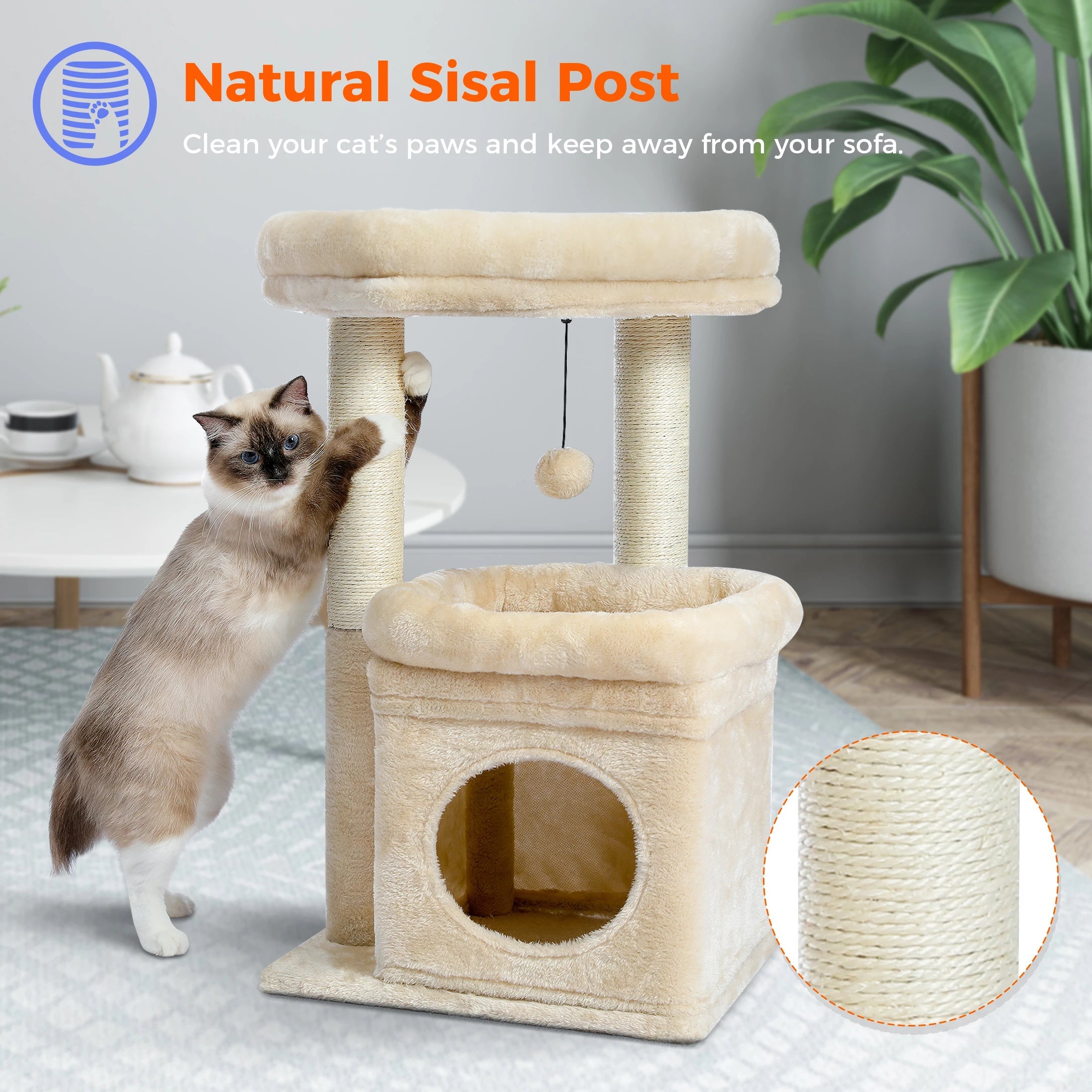 Cat Tree Tower for Indoor Cats with Private Cozy Cat Multi Shop24